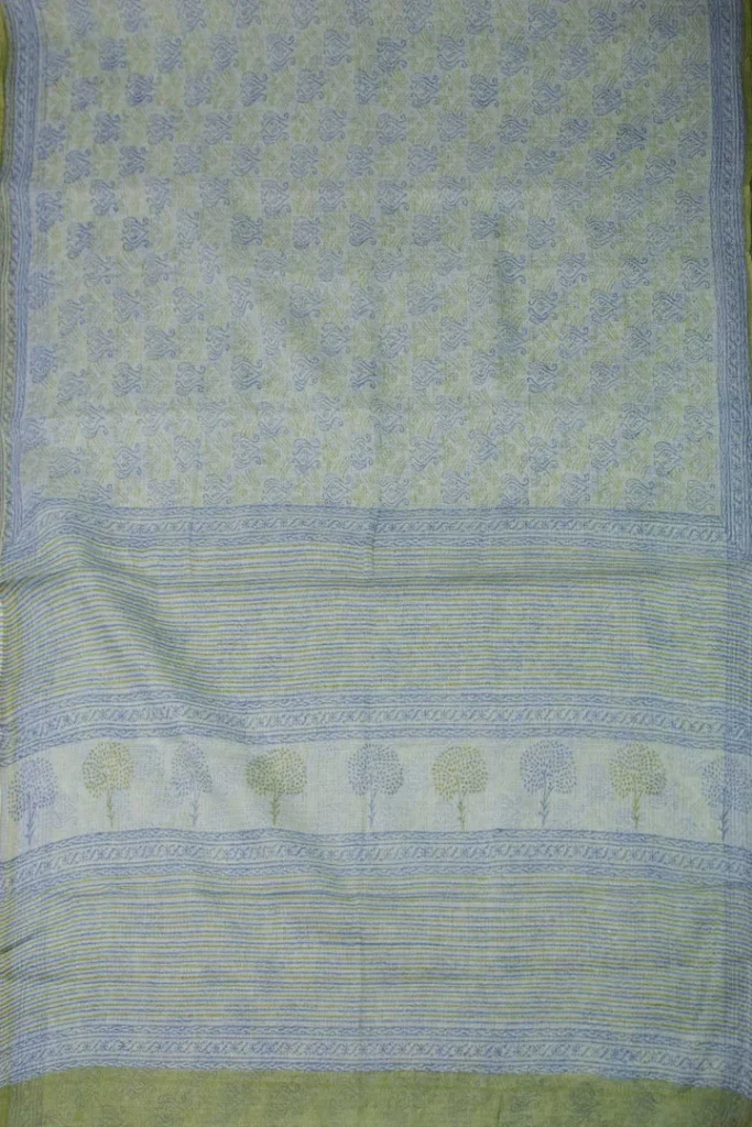 Green – Block Printed Kota Cotton saree
