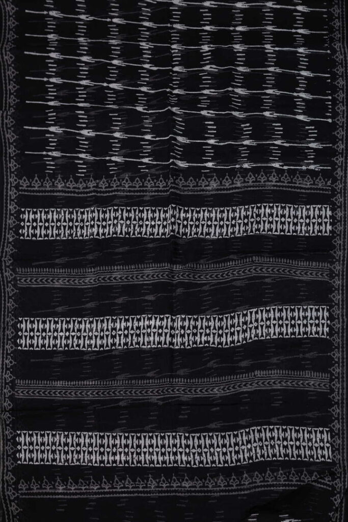 Black Geometric Pattern Kota Cotton saree