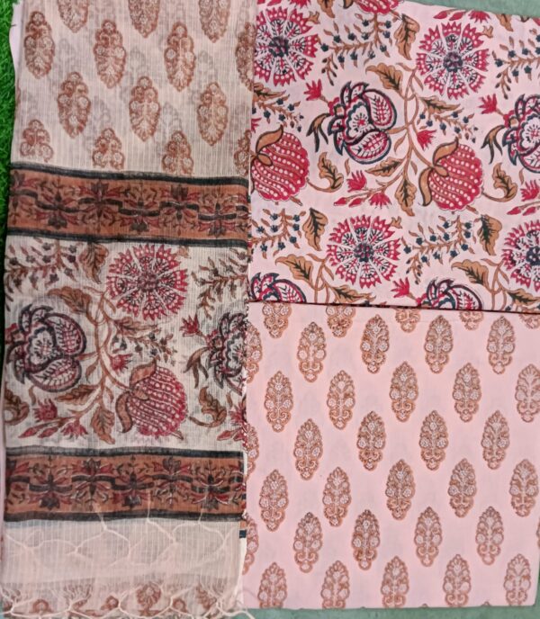 Cotton suit set with kota doriya dupatta